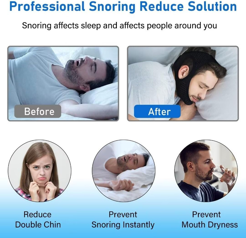 anti Snore Chin Strap - Breathable Chin Strap Snoring Solution, Effectively Redu
