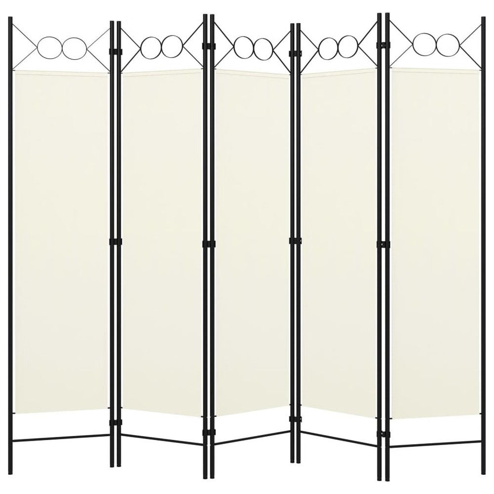 5-Panel Room Divider White 78.7"x70.9"