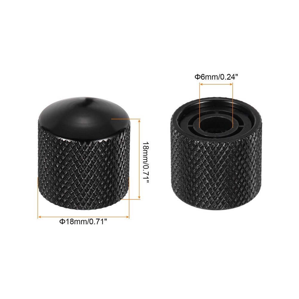 2Pcs Aluminum Guitar Knobs Black Control Knobs for Electric Guitar Bass