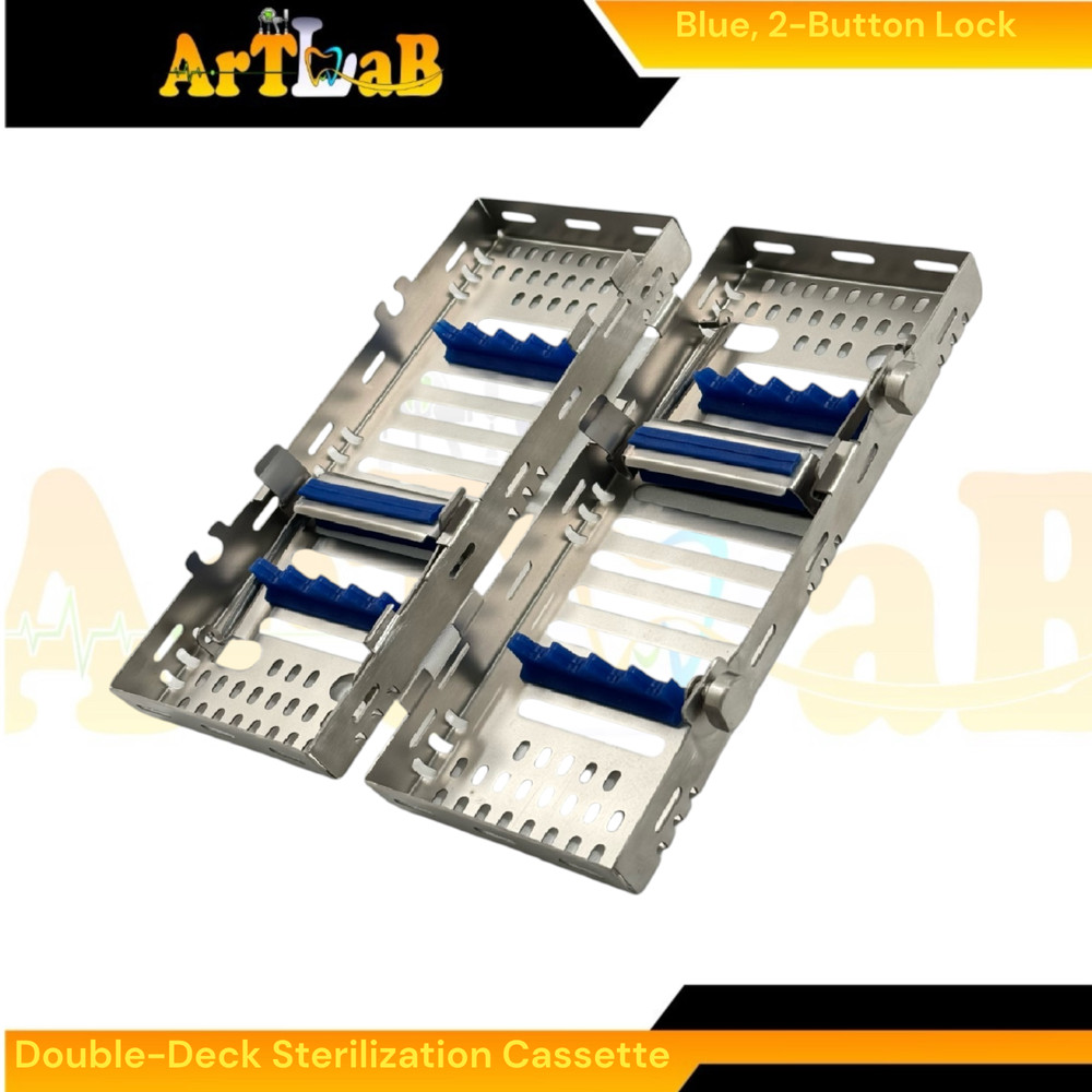 8 Instrument Sterilization Cassette, Double-Decker, Lockable Pack of 2