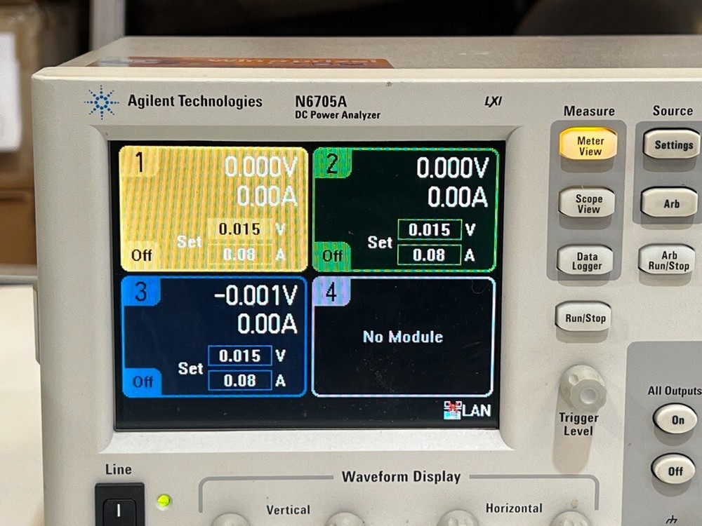 Agilent N6705A DC Power Analyzer with 3 Each N6731B DC Power Modules Installed