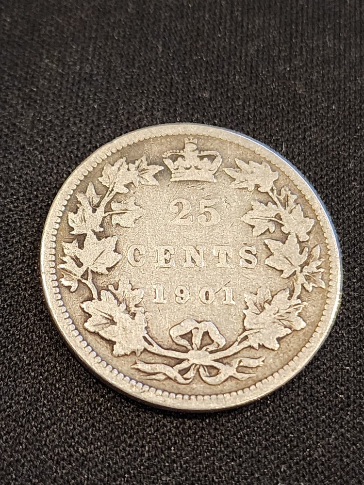 1901 Canada 25 Cents Silver Coin