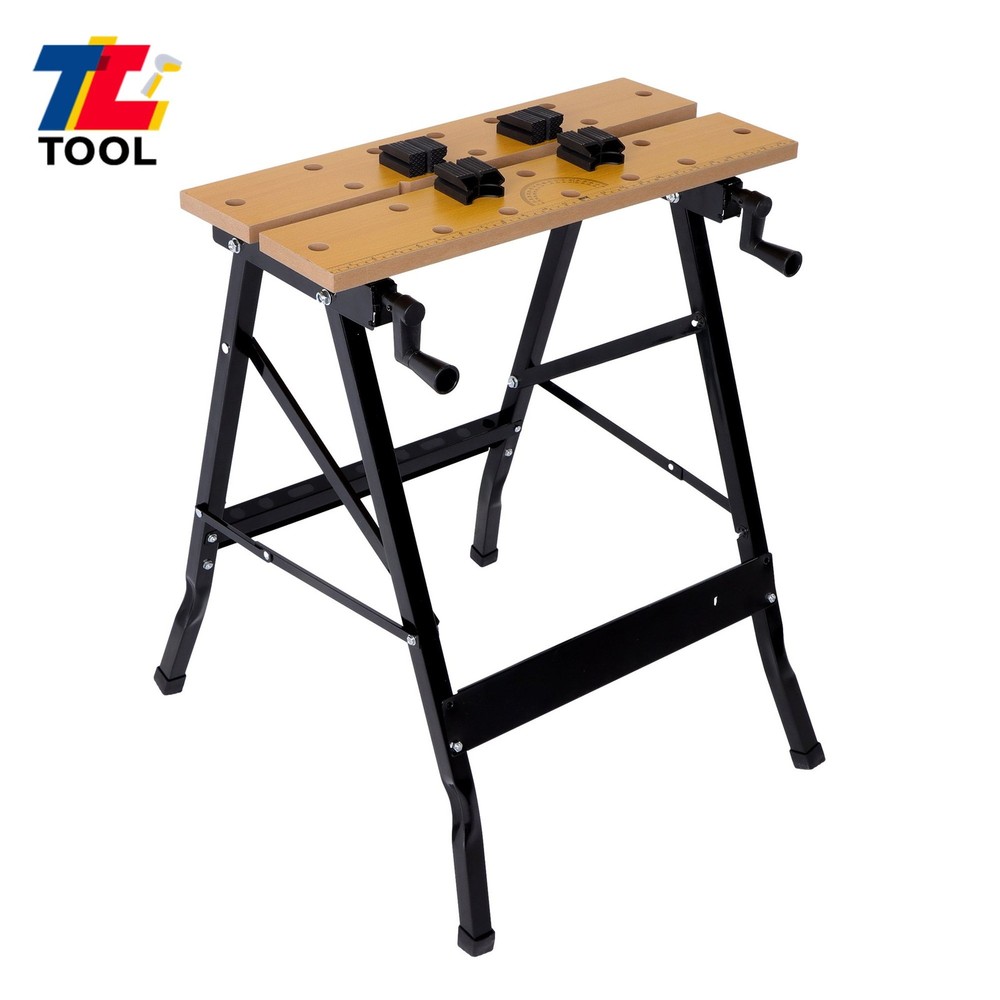 220Lb Multi Purpose Folding Portable Workbench W/ Measuring Ruler And Protractor