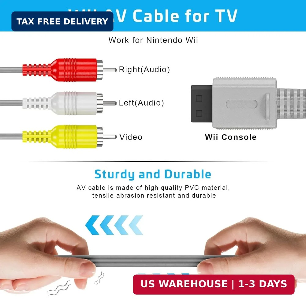Wii Wired Motion Sensor Bar Wii HDMI Adapter Cable Replacement Accessories Bundl