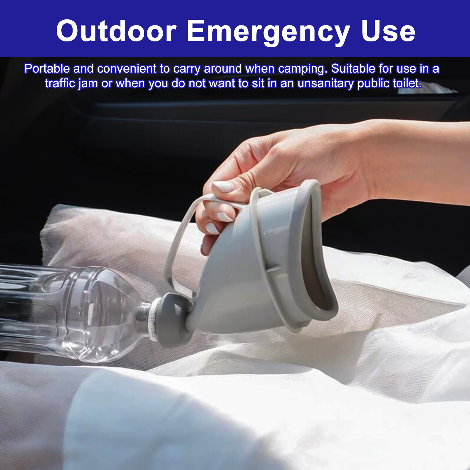 2X Unisex Portable Potty Pee Funnel Adult Emergency Urinal Device Outdoor Toilet