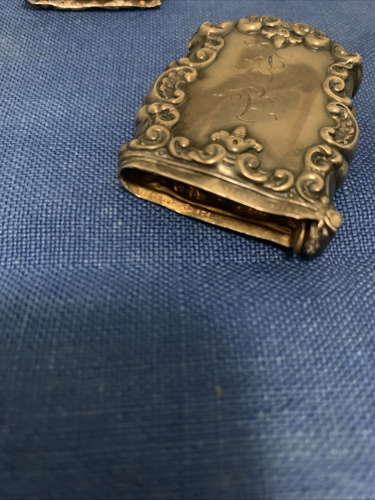 Antique Sterling Silver Match Safe Vesta Case Art Nouveau Circa 1900