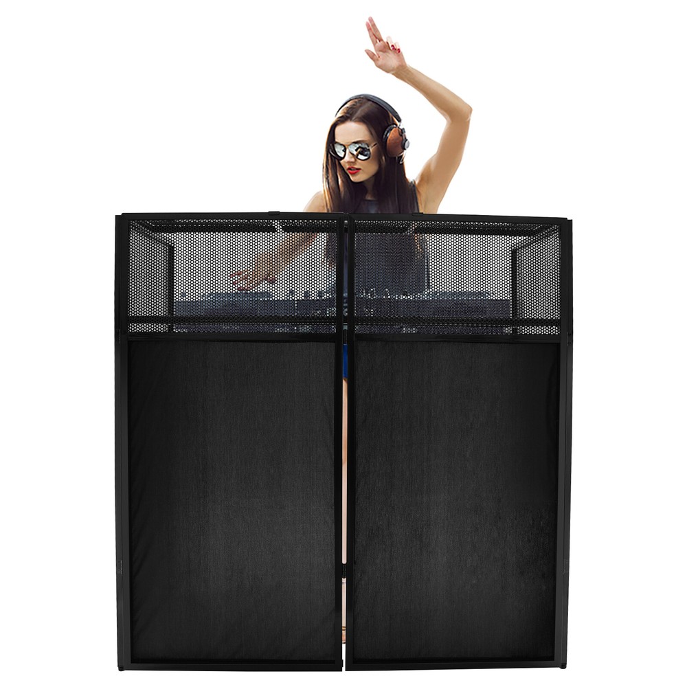 Rolling DJ Display Stand, DJ Event Booth Facade, Portable DJ Facade Booth Table