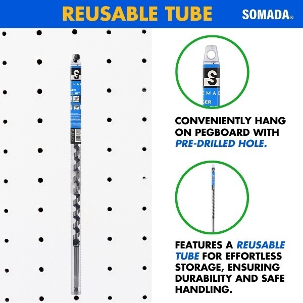 SOMADA Wood Auger Bit, 3/4-Inch By 17-Inch - Hex Shank 3/8-Inch Ship Auger Long