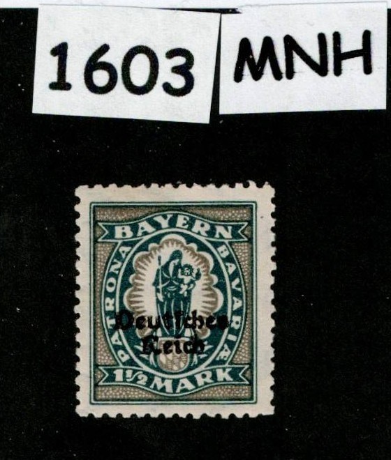 MNH stamp  Sc 268  German Republic Bavaria Bayern 1920 Overprint     #1603