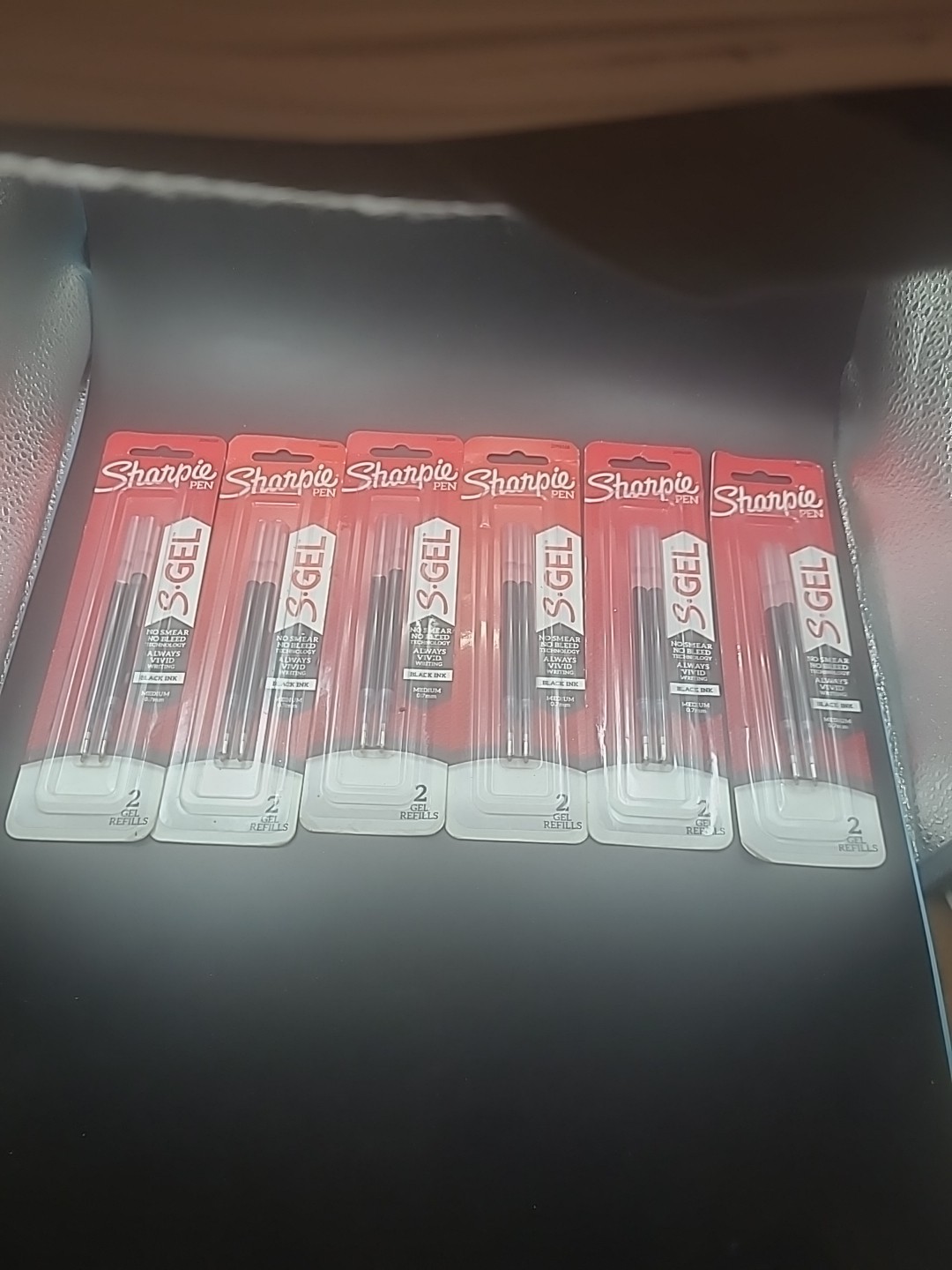 6 X Sharpie S-Gel Refills Black Ink Gel Pen Refills Medium Point (0.7mm) 6 Packs