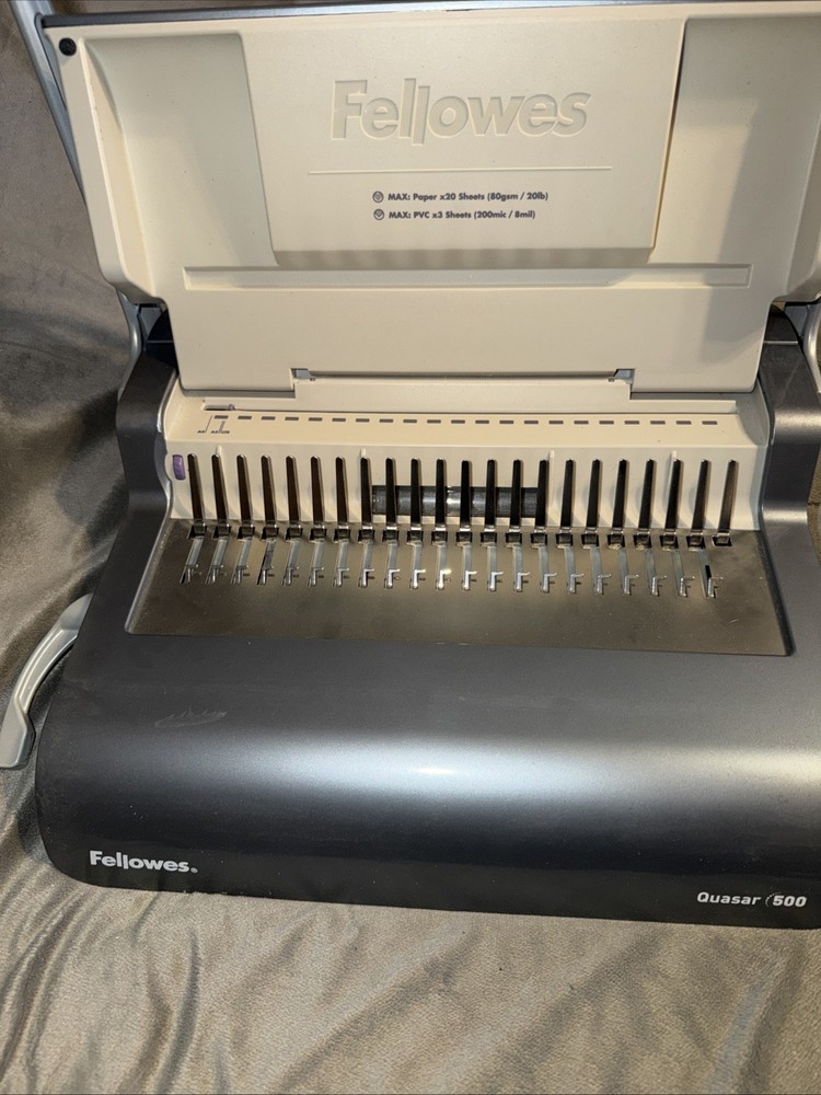 Fellowes Quasar 500 Manual Comb Binding Machine - CRC 52168