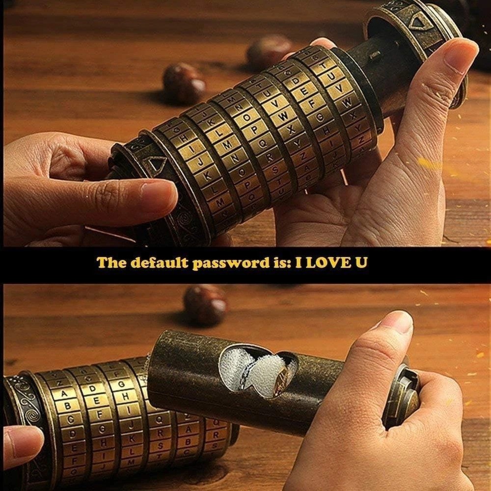 Cryptex Da Vinci Code Mini Cryptex Lock Puzzle Boxes with Hidden Compartments...