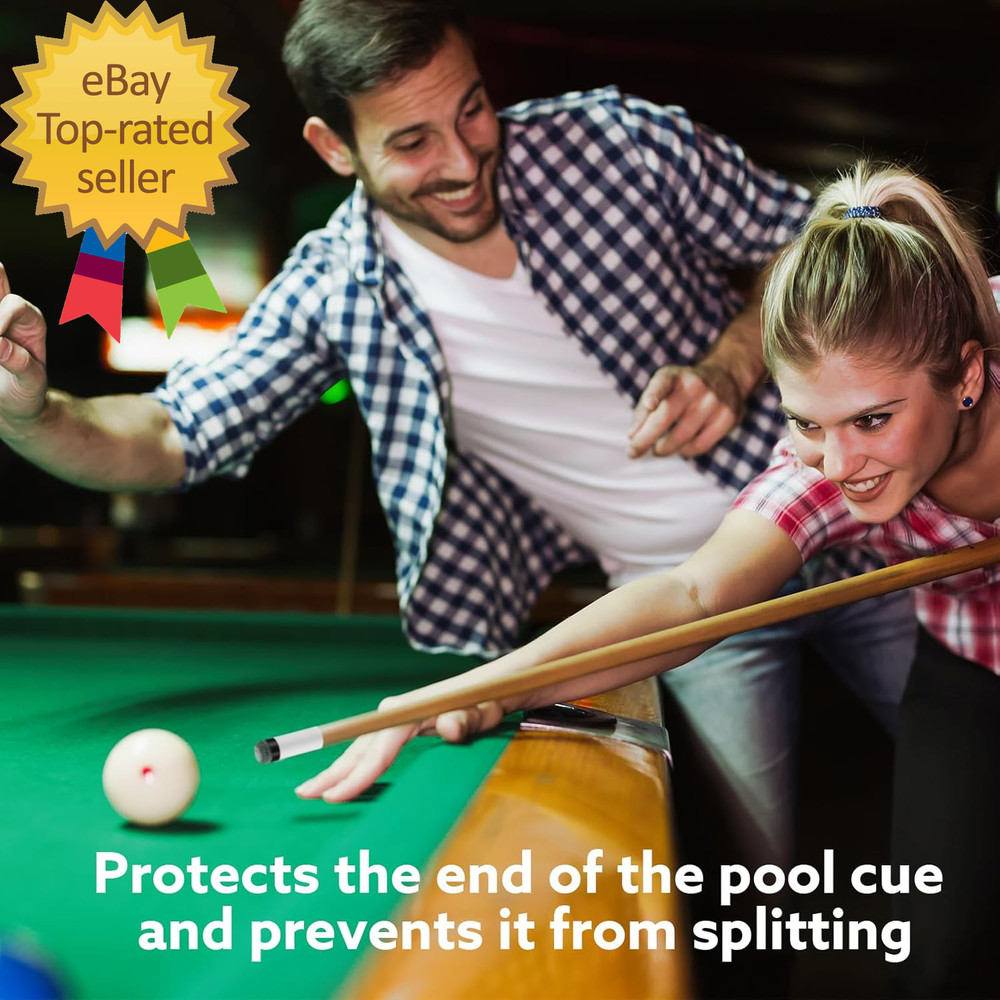 20 Sets Billiard Cues Tips Replacement Kit with White Pool Cue Stick Ferrules, S