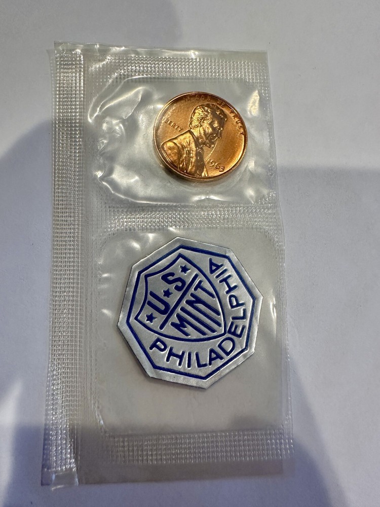 1963 LINCOLN Proof Cent w/Mint Token ~ Sealed Mint Cello ~From Original Mint Set
