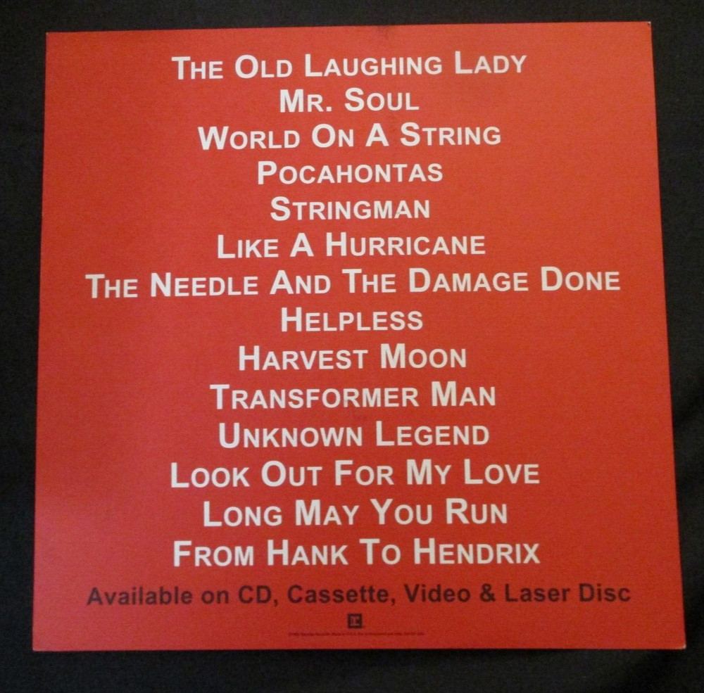 Neil Young Unplugged Album 1993 Promo Slick 12 X 12 Poster Flat