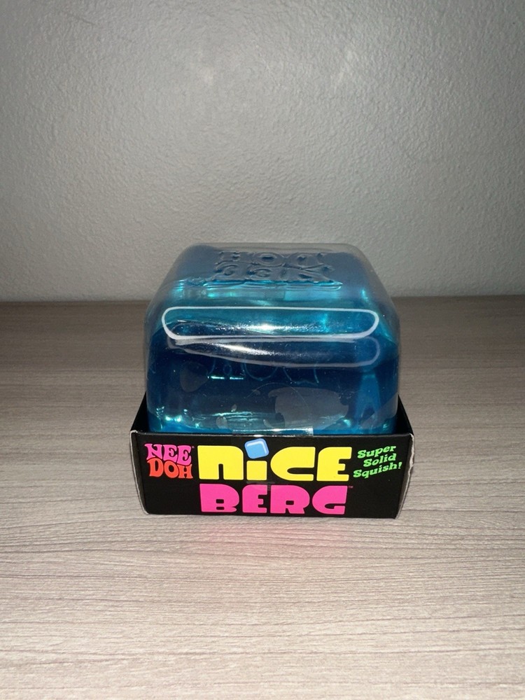 NeeDoh Nice Berg XL Solid Squish Cube Ice Block - Blue/Teal