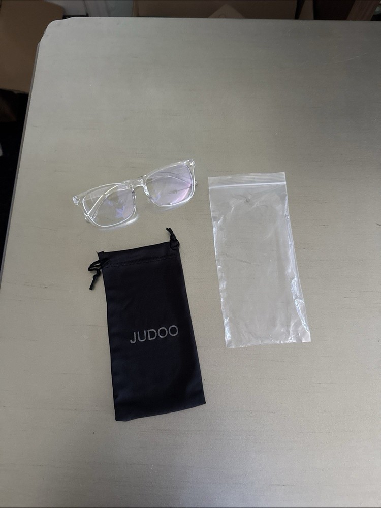 JUDOO Blue Light Blocking Glasses – Crystal Clear Square Frames