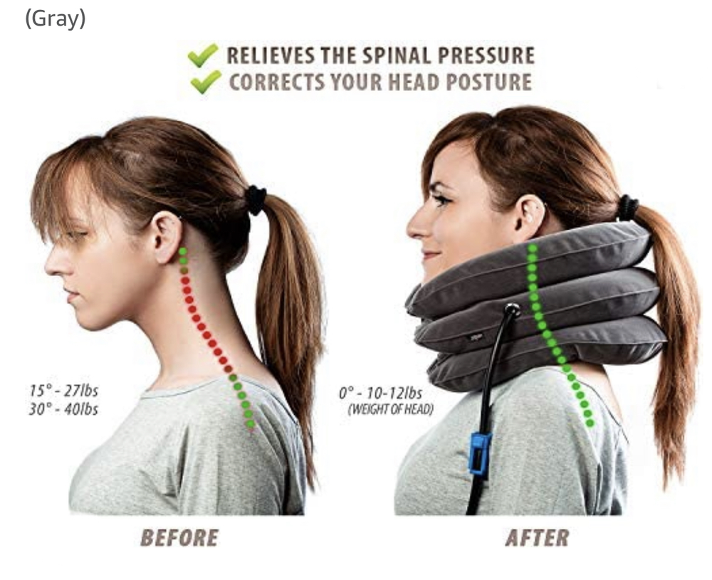 Inflatable Neck Traction Device - New - Gray