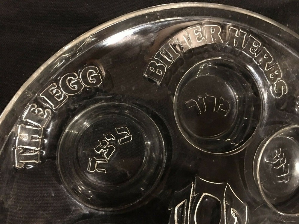 Acrylic Lucite Clear Passover Seder Plate 