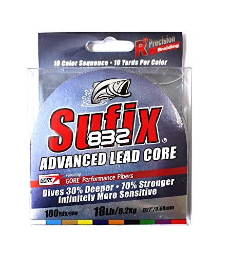 832 Lead Core 18 lb Metered, metered Multi-Colored