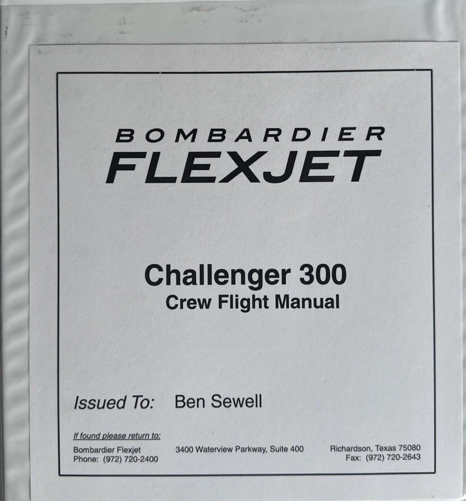 Bombardier FLEXJET Challenger 300 Crew Flight Manual