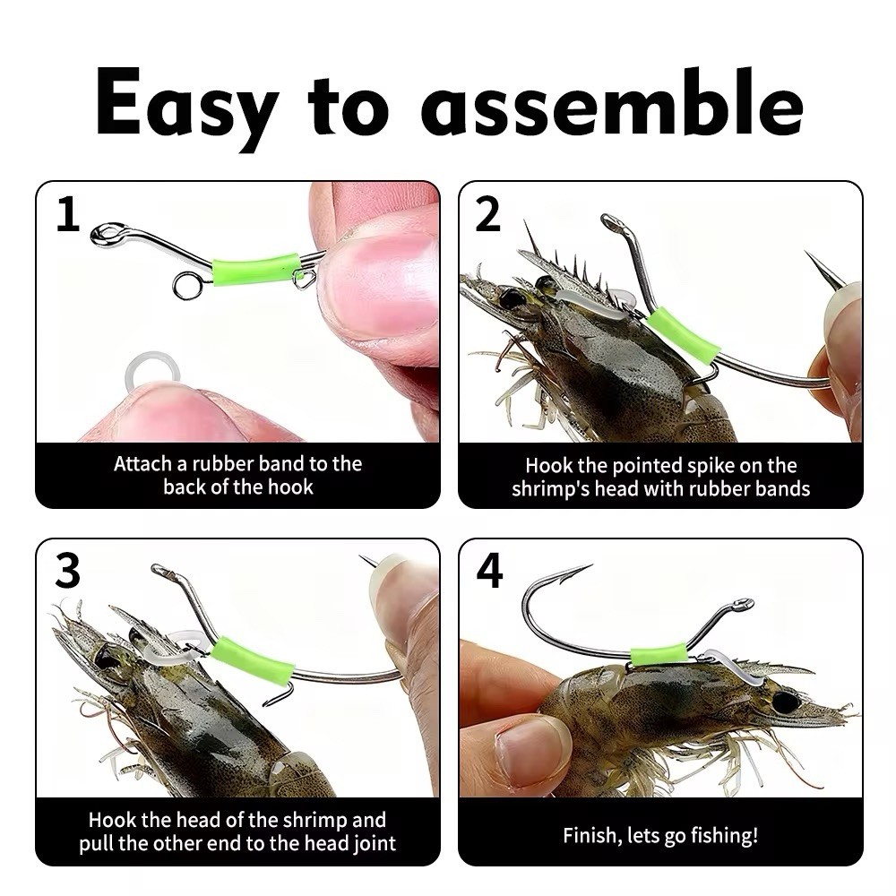 Live Shrimps Hook 10 PCS Hook Size 2/0