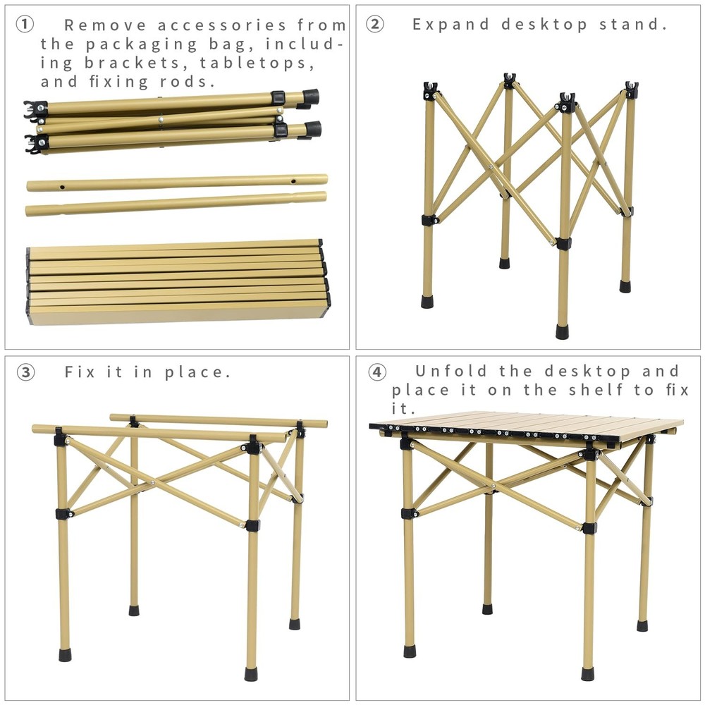 Portable Camping Table Folding Side Table Aluminum Lightweight Table with Car...