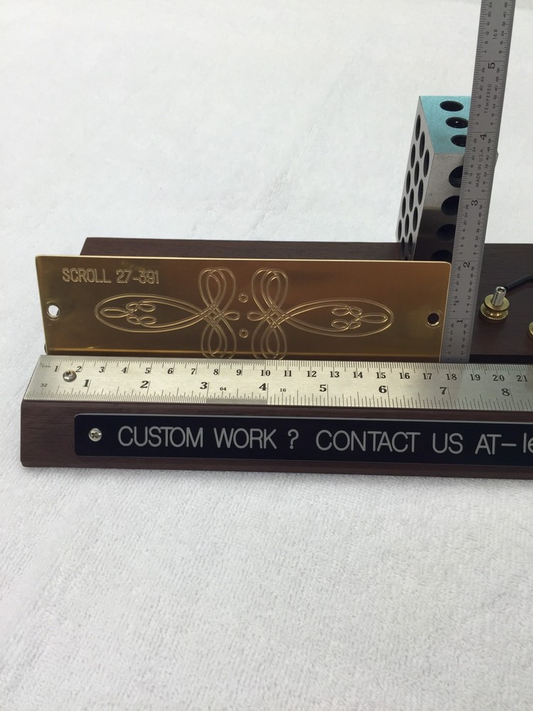 #27-391 MASTER SCROLL TEMPLATE FOR NEW HERMES ENGRAVER SOLID BRASS ENGRAVING