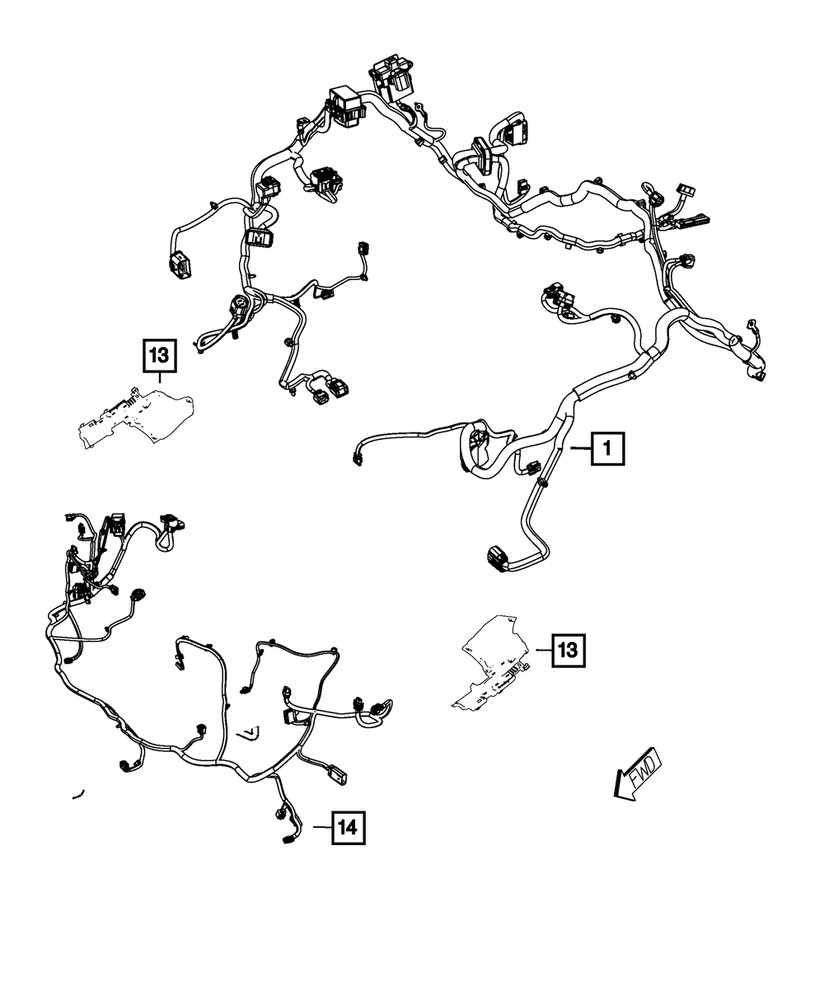 Genuine Mopar Front End Module Wiring 68349996AB