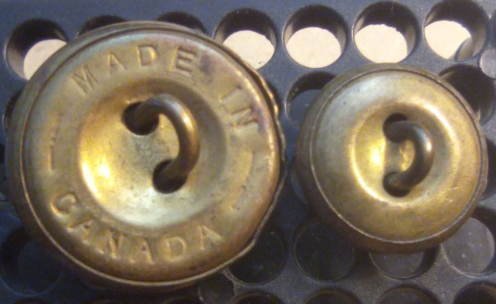 2 Canada General Service Buttons coat & cuff 1940-1950