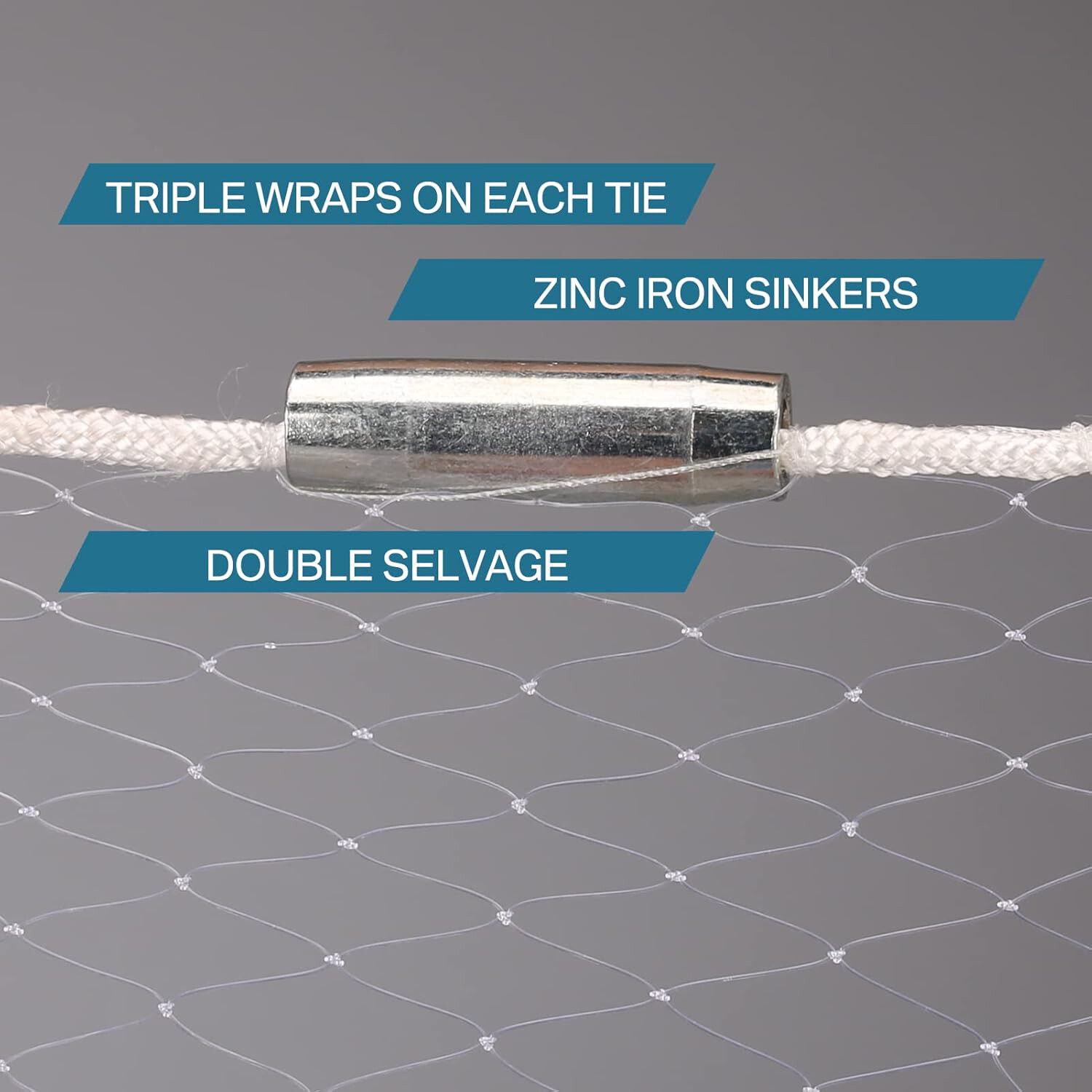 8FT Fishing Cast Net Bait Easy Throw Hand Cast Strong Nylon Mesh 3/8in Mesh Size