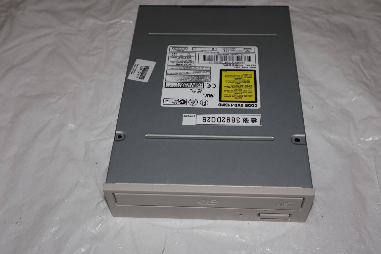 NEW 203350-C71 COMPAQ HEWLET PACKARD HP 10X DVD 40X CD-ROM DRIVE IDE WHITE BEZEL