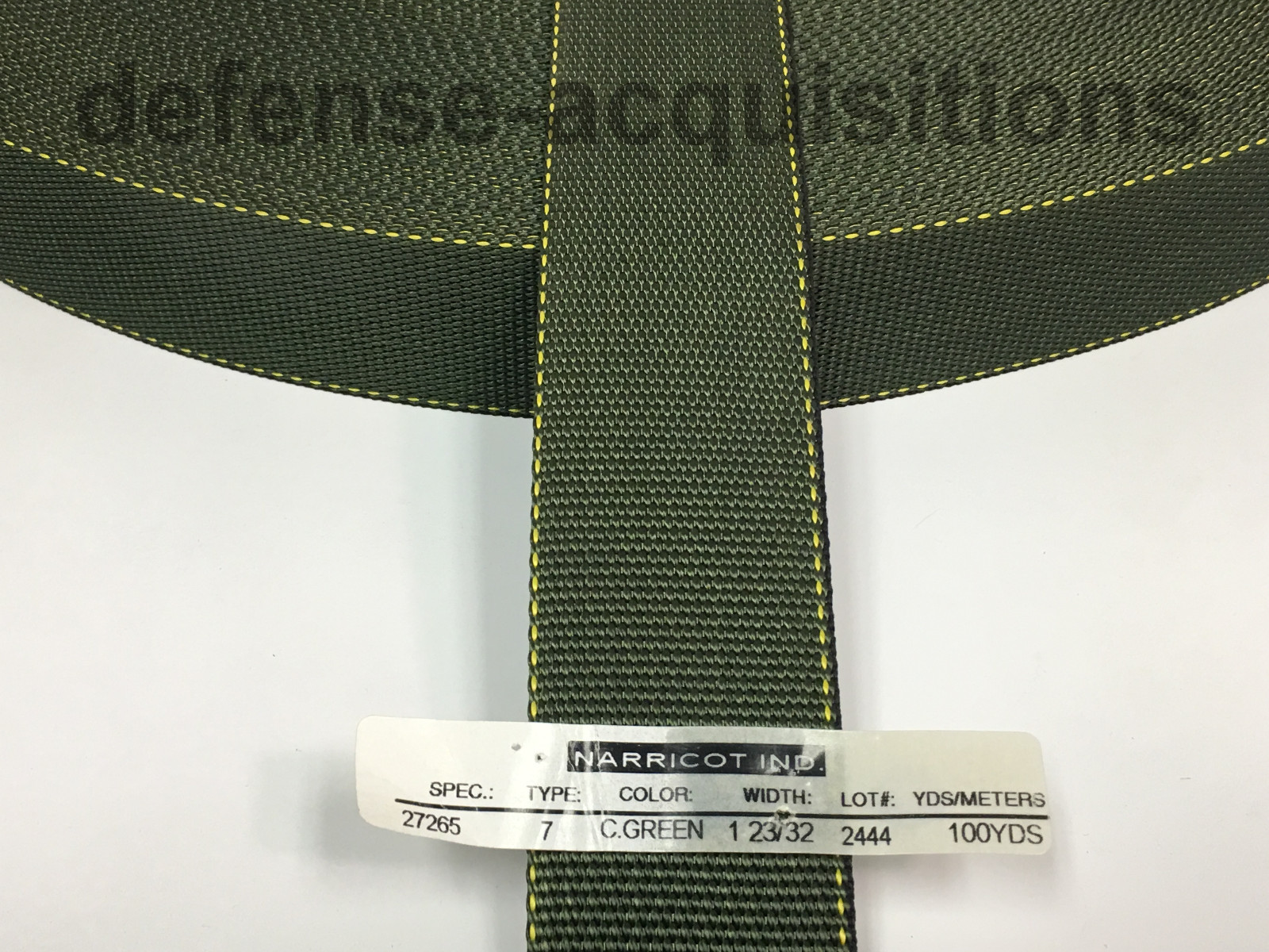1.75 Inch MilSpec Military Webbing MIL-W-27265 / 4088 CAMO GREEN