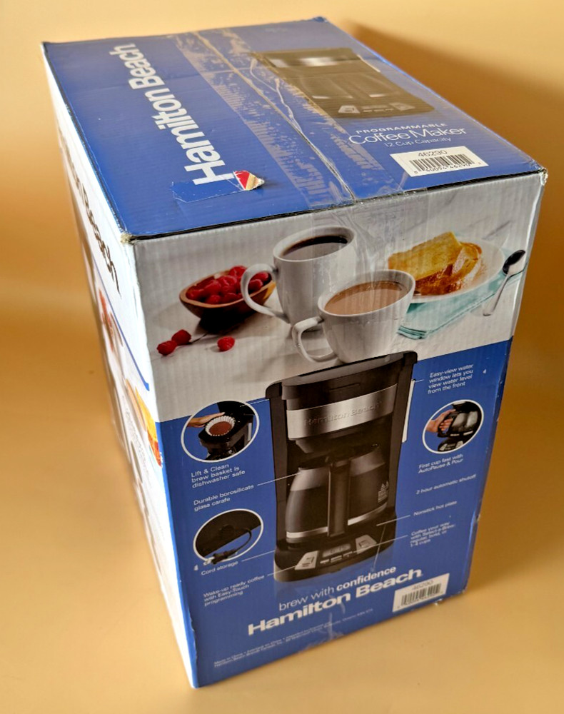 NEW Hamilton Beach 46290 Programmable 12 Cup Coffee Maker Auto Shutoff NIB