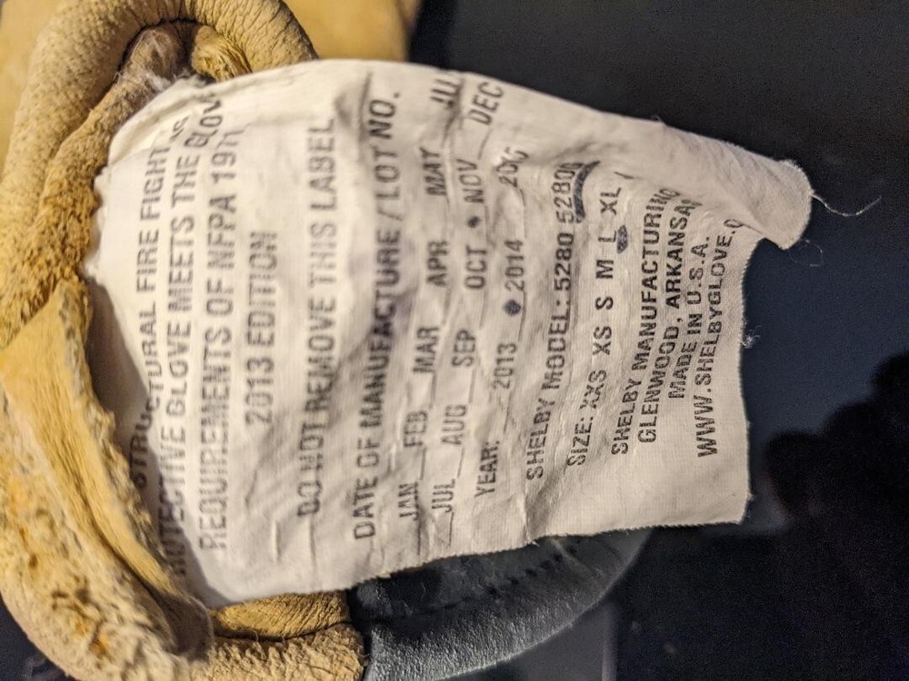 Firefighter bunker gloves size large Shelby brand