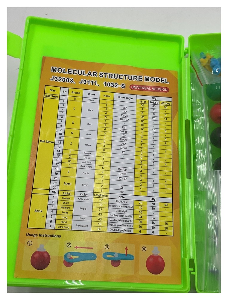 EXBEPE Molecular Structure Model Kit J32003 New Chemistry Set