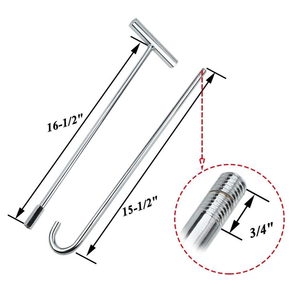 5th Wheel Pin Puller 32" Solid Steel with Chrome Plating Heavy Duty - 2pack 2