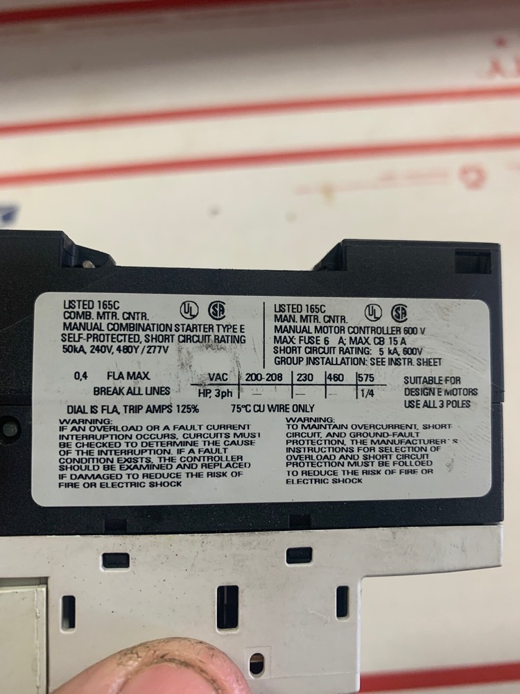 Siemens Motor Protector 3RV1011-0DA10