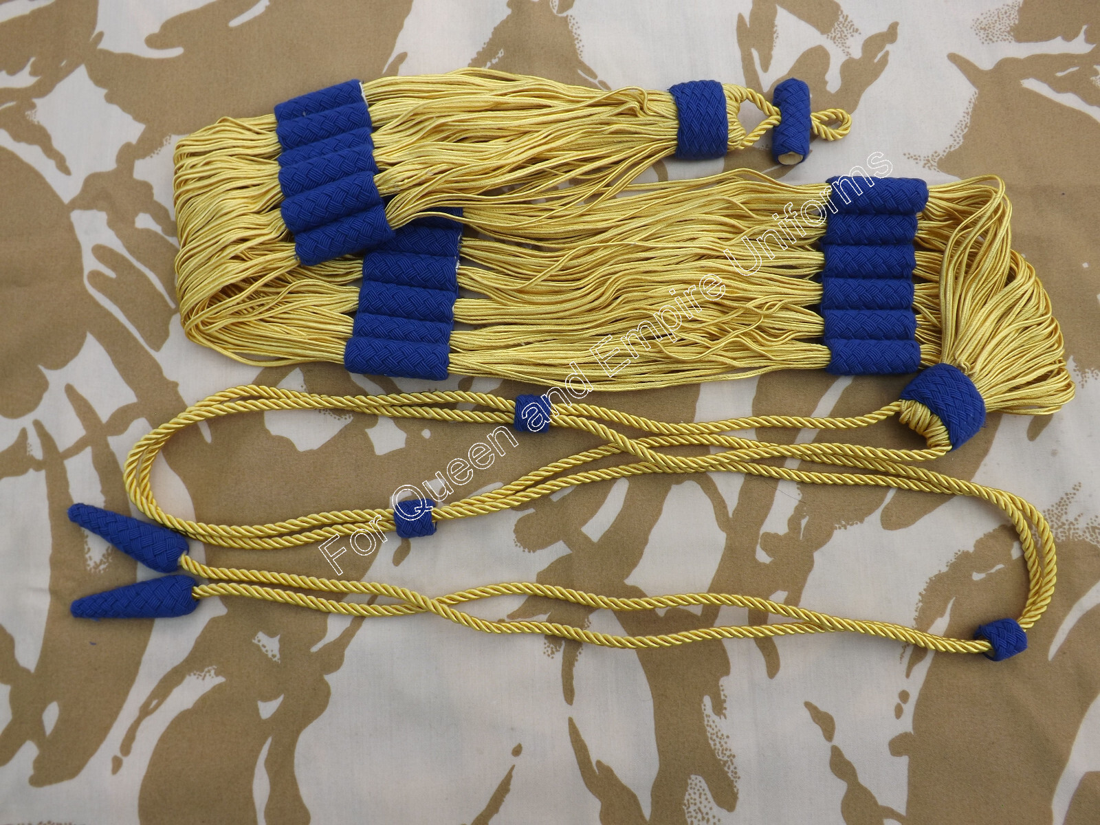 Repro Napoleonic Brunswick Hussar Barrel sash belt Blue on Yellow