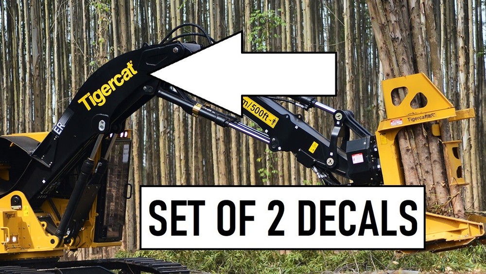 TigerCat Decals Yellow (SET 2) (12"-60")  Logging Processor Sticker Equipment
