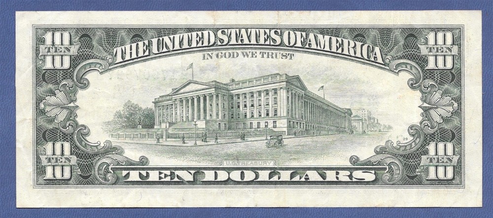 1995 $10 ERROR ♚♚ BACK TO FACE OFFSET ♚♚