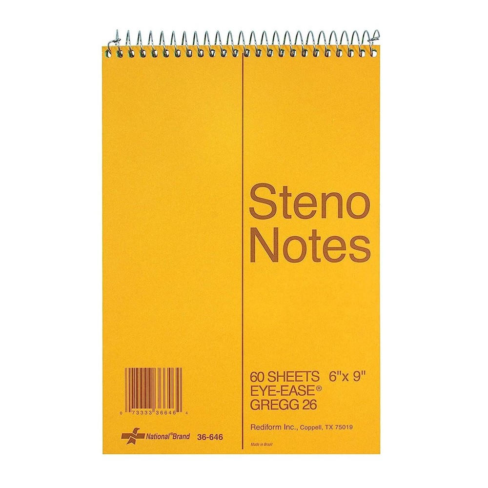 Rediform Wirebound Steno Notebook - 60 Sheets - Wire Bound Light Blue Margin ...
