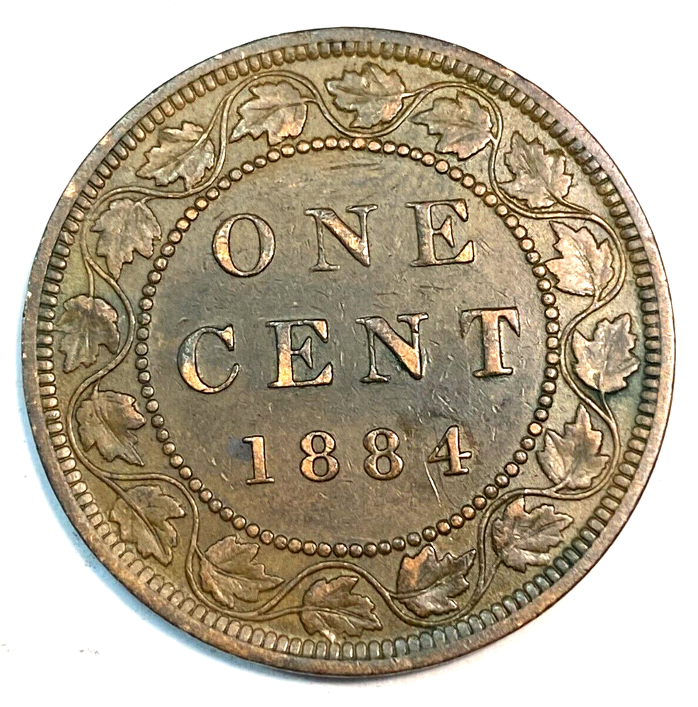 1884 Canada Large Cent Nice Light Brown AU CHN