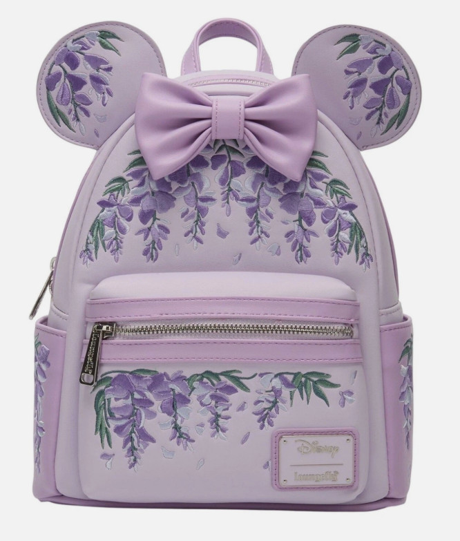 Loungefly Mini Backpack: MINNIE MOUSE WISTERIA Scented Floral Purple Lavender