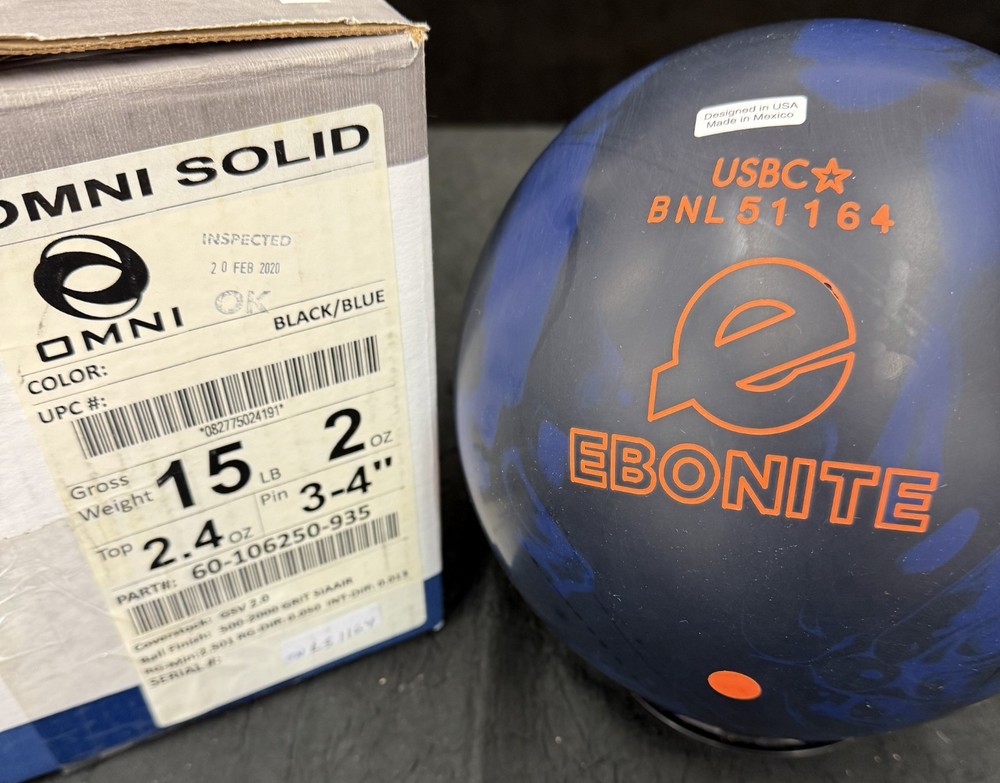 EBONITE OMNI SOLID 15LB NIB BOWLING BALL