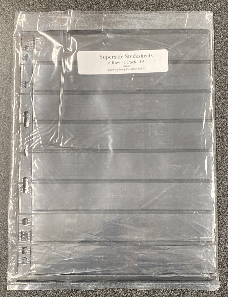 Supersafe Stocksheets 8 Rows Pack Of 5