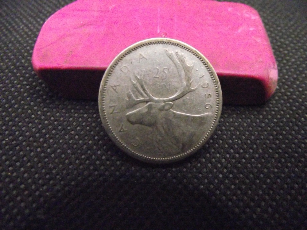 CANADA 1956  80% SILVER 25 CENTS
