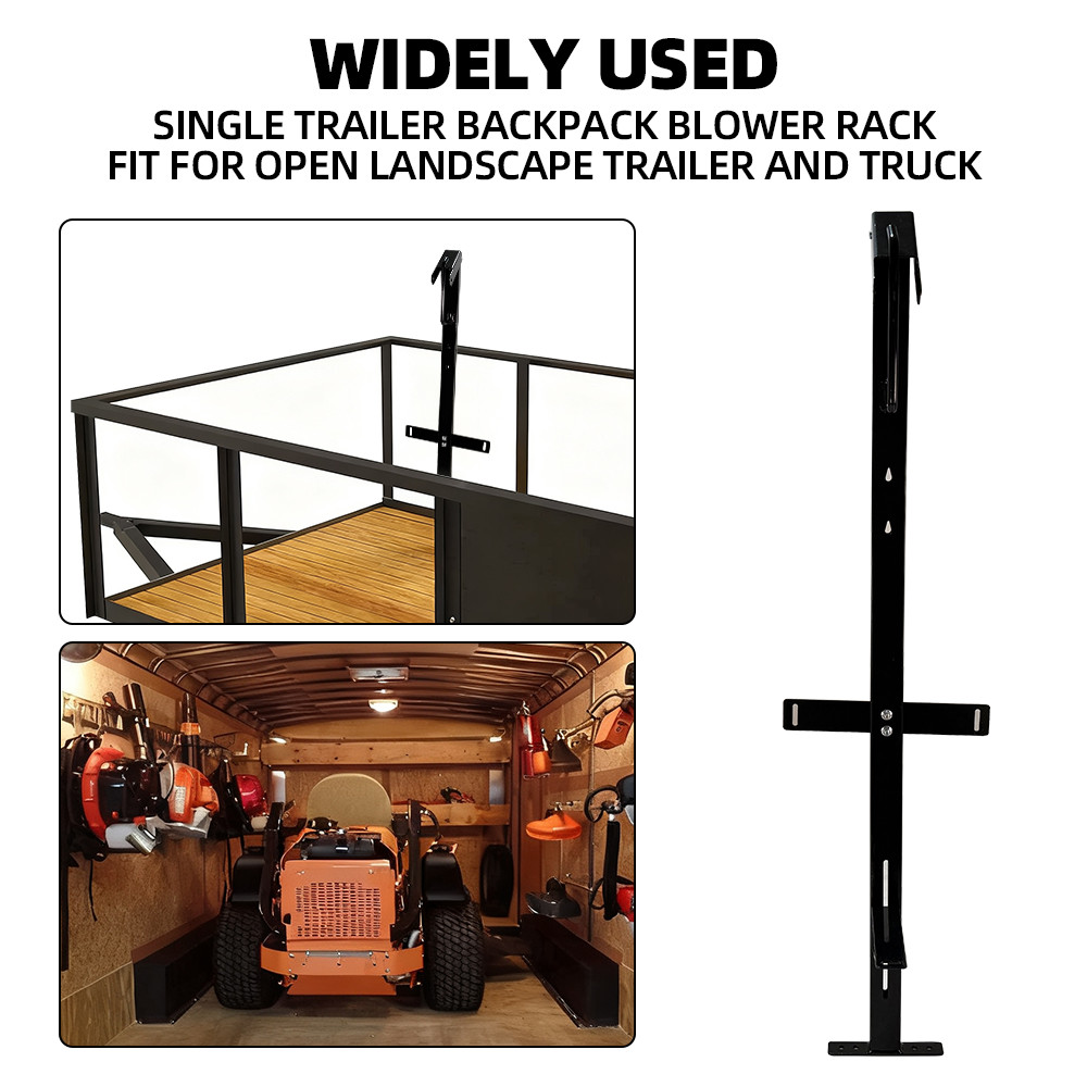 New Universal Open Landscape Trailer Blower Rack Holder With Lockable Feature