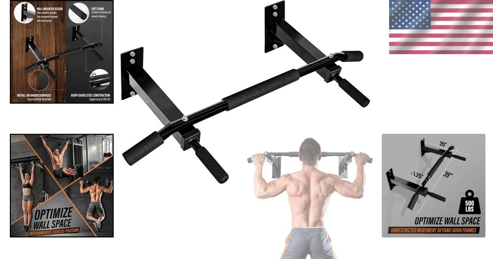 Multifunctional Padded Grip Wall Mounted Pull Up Bar for Ultimate Home Workouts