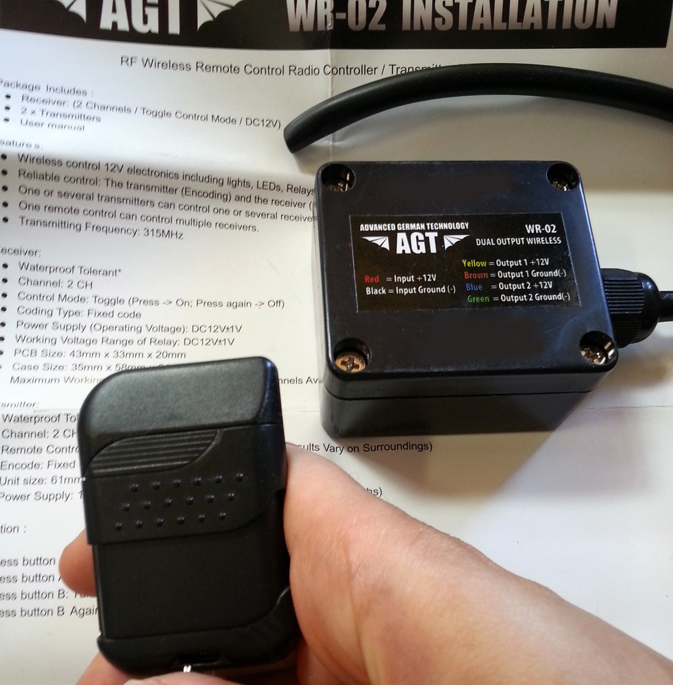 12V DC RF Wireless Remote Control & 2 Channel Toggle Switch 2 Transmitter